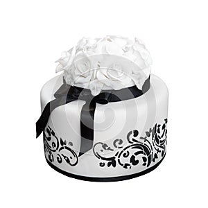 Black and white wedding cake