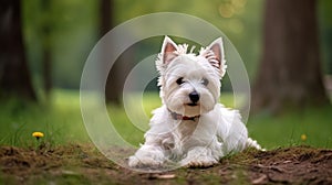 Timeless Elegance: A West Highland White Terrier In Bokeh Style photo