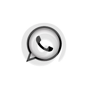 Black and white whatsapp vector icon design