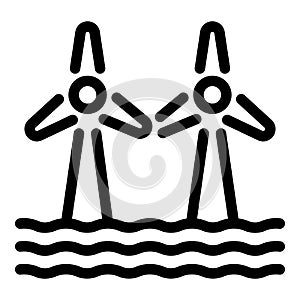 Black and white wind turbines illustration