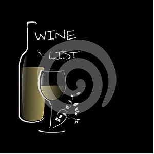 Black white wine list card