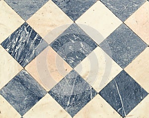 Black and white wintage checkered Floor Tiles