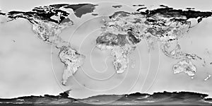 Black and white world map