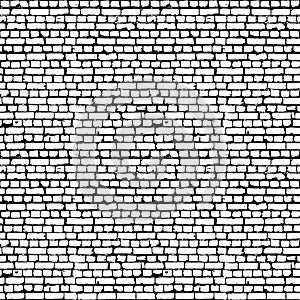 Black and white brick wall seamless pattern