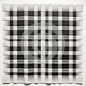 Black And White Woven Cloth A Translucent Grid Embroidery