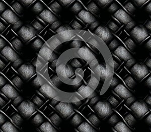 Black and White Woven Texture Seamless Pattern for Design Projects