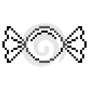 Black and white wrapped hard candy pixel art