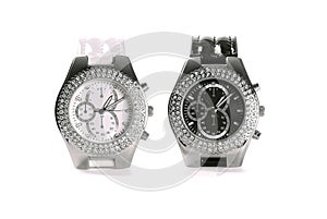 Black and white wristwatches