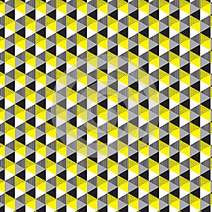 black white yellow silver triangle with dot and line inside pattern background