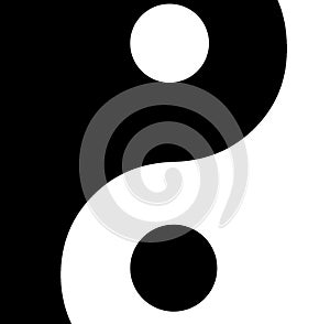Black and white ying - yang symbol background. Illustration design