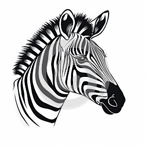 Black And White Zebra Head Vector Illustration