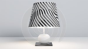 Hypnotic Zebra Pattern Lamp: Luminous 3d Object With Painterly Lines photo