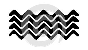 Black and White Zigzag Wave Pattern, vector design Generative AI
