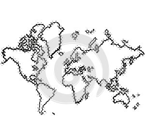 Black and whitel  sketch of a hand drawing beautiful map pattern  on a white background drawing  eps Flat vector