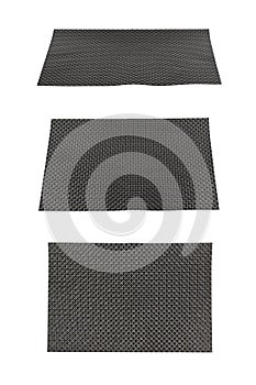 Black wicker table mat isolated