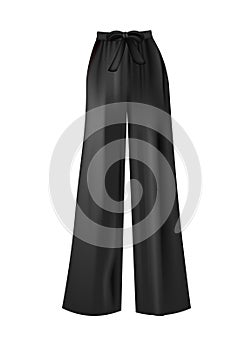 Black wide pants, front view