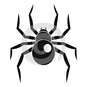 Black widow spider icon, simple style