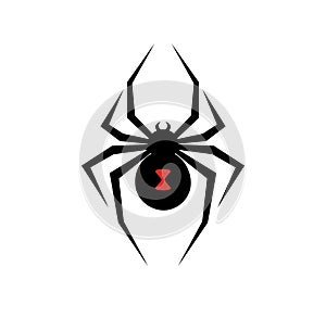 Black widow spider logo vector illustration
