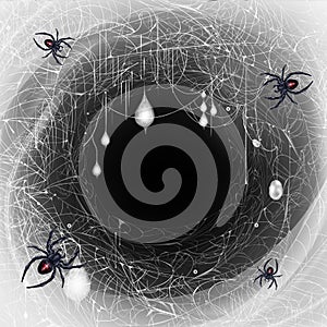 Black widow spiders nest 3d realistic vector