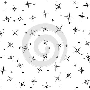 Black Wind rose icon isolated seamless pattern on white background. Compass icon for travel. Navigation design. Vector