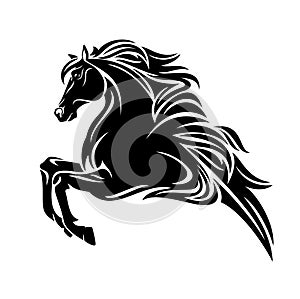 Black winged pegasus horse vector design