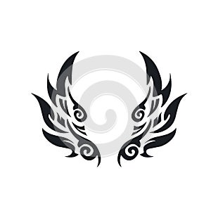 black wings icon vector element design template