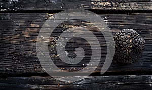 Black winter truffles and truffle cross section. The most famous of the truffles