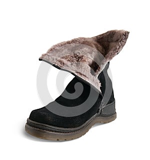 Black wintry womanish boot