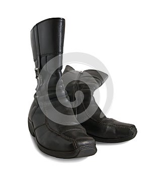 Black wintry womanish boots