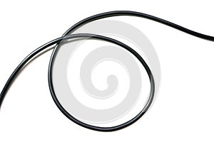 Black wire cable isolated on a white background