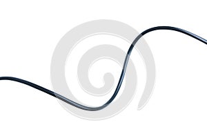 Black wire cable isolated on a white background abstraction