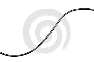 Black wire electrical cable isolate on white background