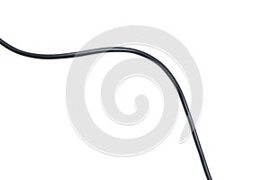 Black wire electrical cable isolate on white background