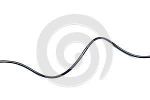 Black wire electrical cable isolate on white background