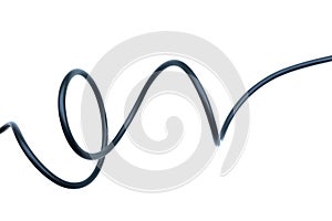 Black wire electrical cable isolate on white background.