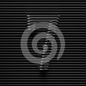 Black wire font Number 7 SEVEN 3D