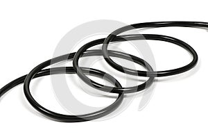 Black wire isolated on white background abstraction. High resolution photo