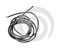 Black wire over white background