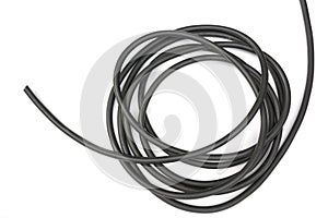 Black wire on a white background.