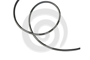 Black wire on a white background.