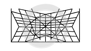 Black Wireframe Grid Perspective Background, vector design Generative AI