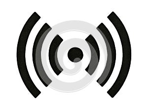 Wireless network or charging sign icon on white photo