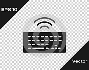 Black Wireless computer keyboard icon isolated on transparent background. PC component sign. Internet of things concept
