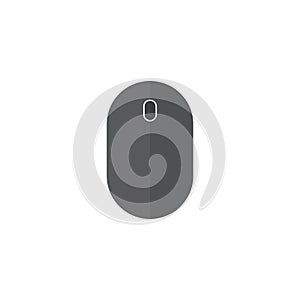 Black Wireless Computer Mouse Icon Vector in Flat Design