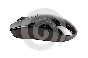 Black Wireless Computer Mouse Isolated