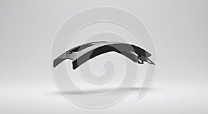 Black Wireless Computer Mouse on Light Gray Background