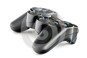 Black wireless console game controller