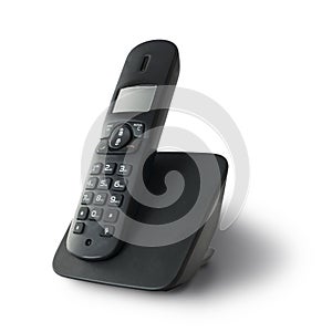 Black wireless dect telephone