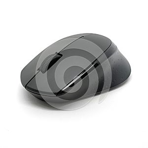 Black Wireless ergonomic mouse isolated