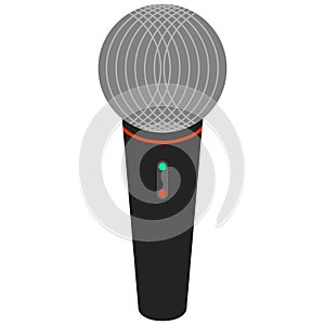 Black wireless microphone flat vector icon